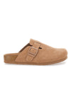 Beige Hausschuhe mit Schnalle und Innensohle aus echtem Leder Superga S11U700
