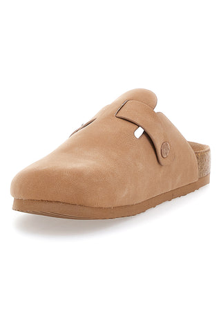 Beige Hausschuhe mit Schnalle und Innensohle aus echtem Leder Superga S11U700