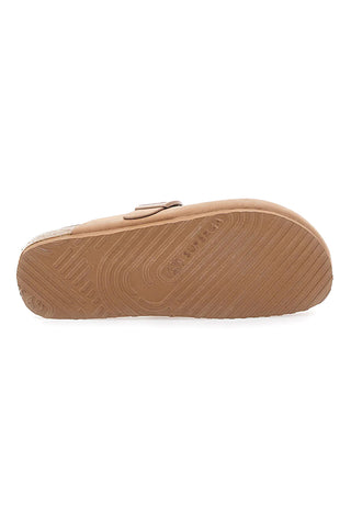 Beige Hausschuhe mit Schnalle und Innensohle aus echtem Leder Superga S11U700