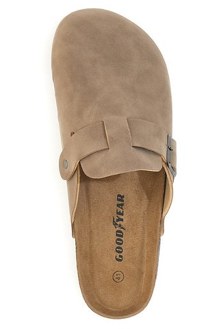 Ciabatte sabot beige con fibbia e sottopiede comfort Goodyear GY42030