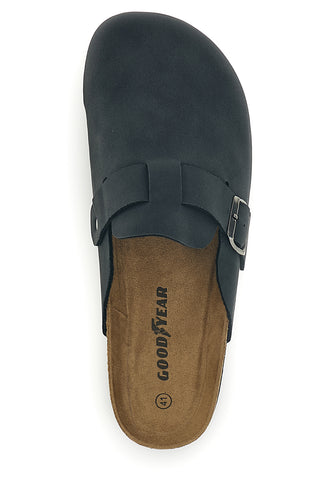 Schwarzer Slipper mit Goodyear-Schnalle GY42030
