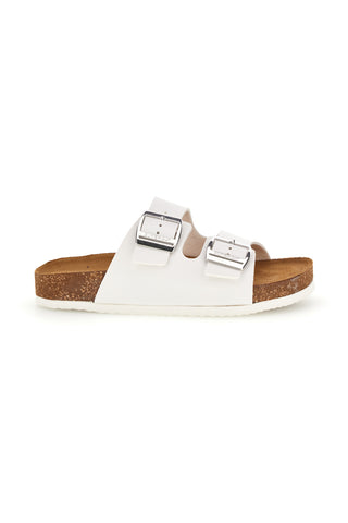 Ciabatte bianche con doppia fascia regolabile Made in Italy in vera pelle Superga S31C731