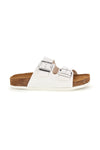 Ciabatte bianche con doppia fascia regolabile Made in Italy in vera pelle Superga S31C731