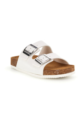 Ciabatte bianche con doppia fascia regolabile Made in Italy in vera pelle Superga S31C731