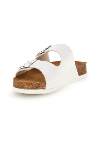 Ciabatte bianche con doppia fascia regolabile Made in Italy in vera pelle Superga S31C731