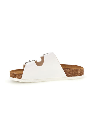 Ciabatte bianche con doppia fascia regolabile Made in Italy in vera pelle Superga S31C731