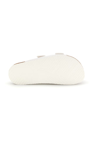 Ciabatte bianche con doppia fascia regolabile Made in Italy in vera pelle Superga S31C731