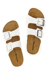 Ciabatte bianche con doppia fascia regolabile Made in Italy in vera pelle Superga S31C731