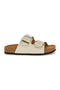 Ciabatte beige con doppia fascia regolabile Made in Italy in vera pelle Superga S31C731