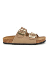 Ciabatte beige con doppia fascia regolabile Made in Italy in vera pelle Superga S31T823