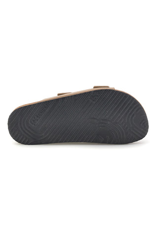 Ciabatte beige con doppia fascia regolabile Made in Italy in vera pelle Superga S31T823