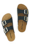Ciabatte nere con doppia fascia regolabile Made in Italy in vera pelle Superga S31T823