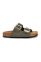 Ciabatte verdi con doppia fascia regolabile Made in Italy in vera pelle Superga S31T823