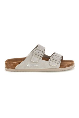 Hellgraue Hausschuhe mit doppelter Schnalle Superga S11U109