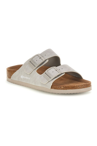 Hellgraue Hausschuhe mit doppelter Schnalle Superga S11U109