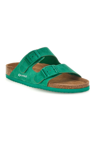 Grüne Hausschuhe mit doppelter Schnalle Superga S11U109