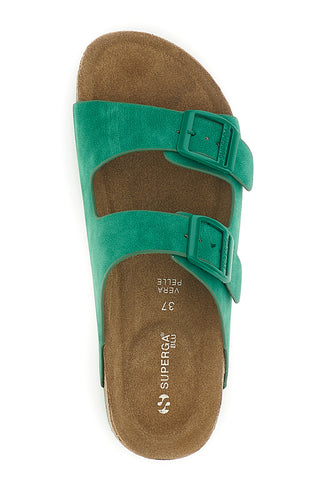 Grüne Hausschuhe mit doppelter Schnalle Superga S11U109