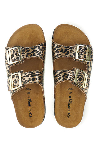 Ciabatte leopardate con doppia fibbia Superga S31Y796