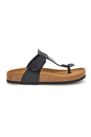 Schwarze Zehenstegslipper mit vorgeformter Innensohle Hergestellt in Italien aus echtem Leder Superga S31C370