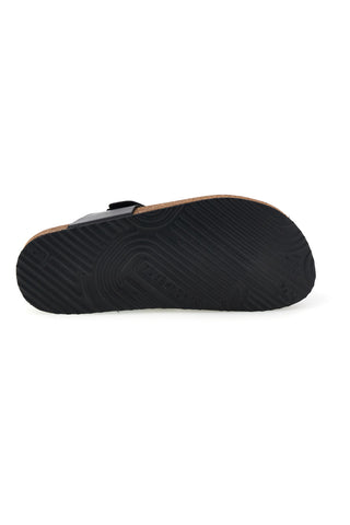 Ciabatte nere infradito con sottopiede preformato Made in Italy in vera pelle Superga S31C370