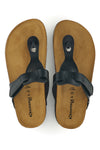 Ciabatte nere infradito con sottopiede preformato Made in Italy in vera pelle Superga S31C370