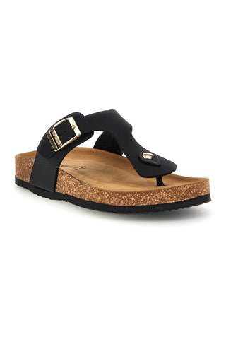 Ciabatte nere con sottopiede in vera pelle Superga S31Y821