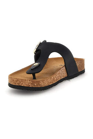 Ciabatte nere con sottopiede in vera pelle Superga S31Y821