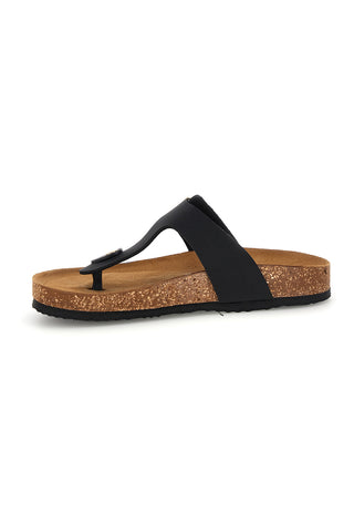 Ciabatte nere con sottopiede in vera pelle Superga S31Y821