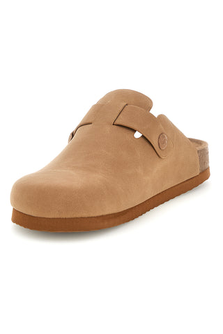 Ciabatta beige con sottopiede in pelle Superga S11U700