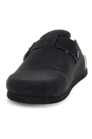 Ciabatta blu con sottopiede in pelle Superga S11U700