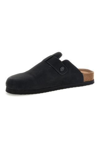 Ciabatta blu con sottopiede in pelle Superga S11U700