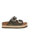 Ciabatte verdi con doppia fascia regolabile e suola platform Superga S11T228