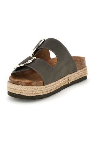 Ciabatte verdi con doppia fascia regolabile e suola platform Superga S11T228