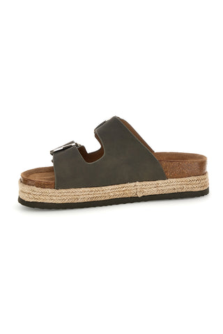 Ciabatte verdi con doppia fascia regolabile e suola platform Superga S11T228
