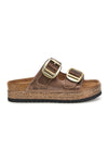 Ciabatte bronzo con doppia fibbia Superga S11T627
