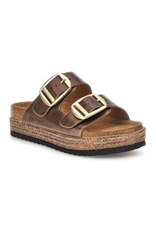 Ciabatte bronzo con doppia fibbia Superga S11T627