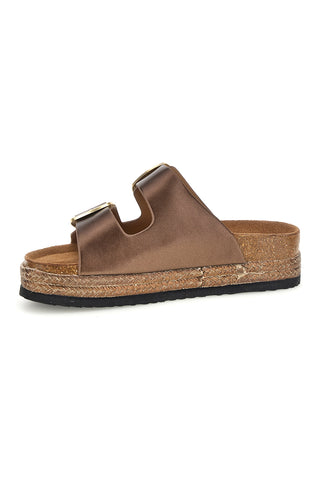 Ciabatte bronzo con doppia fibbia Superga S11T627