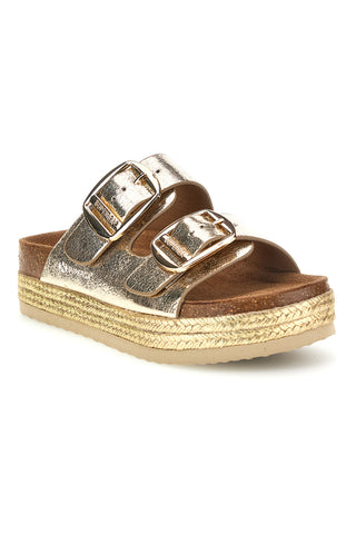 Ciabatte oro con doppia fibbia Superga S11T627