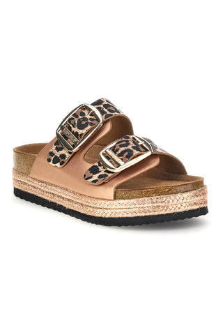 Rosa Gold Hausschuhe mit doppelter Schnalle Superga S11U421