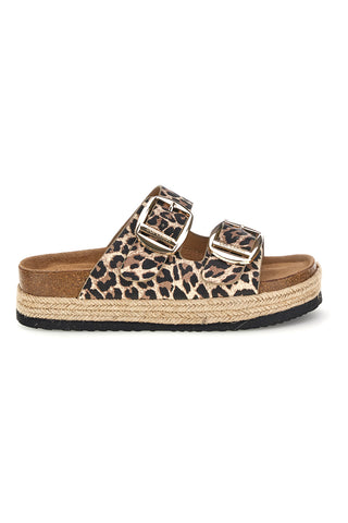 Ciabatte leopardate con doppia fibbia Superga S11Y279
