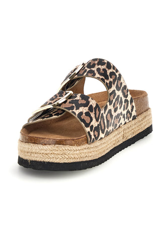 Ciabatte leopardate con doppia fibbia Superga S11Y279