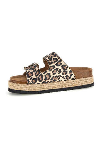 Ciabatte leopardate con doppia fibbia Superga S11Y279