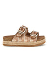 Ciabatte beige e cuoio con doppia fibbia Superga S11Y711