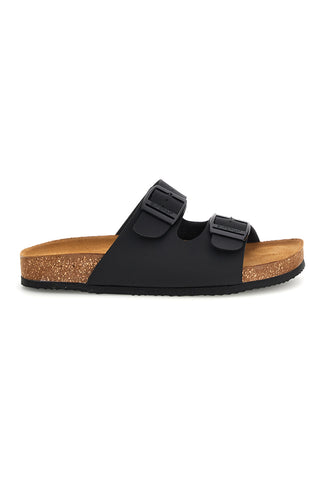 Ciabatte Nere con Doppia Fibbia Superga S31T618
