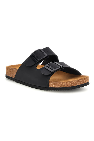 Schwarze Pantoffeln mit doppelter Schnalle Superga S31T618