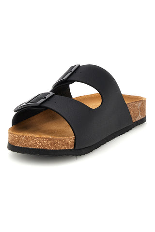 Schwarze Pantoffeln mit doppelter Schnalle Superga S31T618