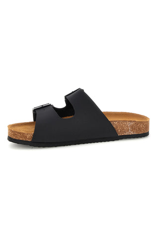 Schwarze Pantoffeln mit doppelter Schnalle Superga S31T618