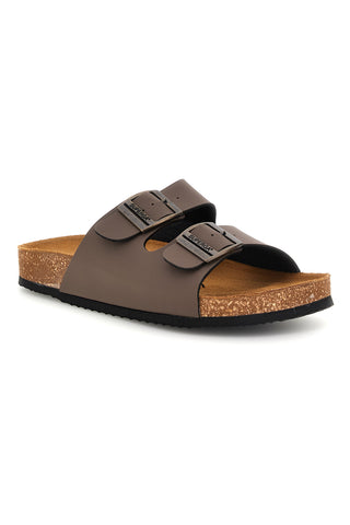 Braune Pantoffeln mit doppelter Schnalle Superga S31T618