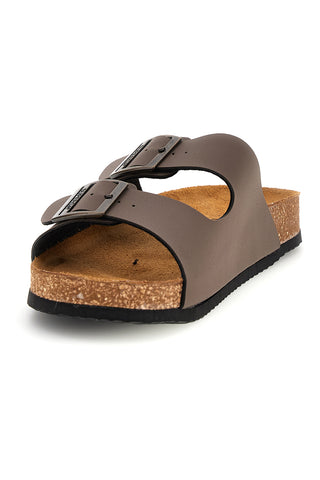 Braune Pantoffeln mit doppelter Schnalle Superga S31T618