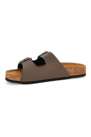 Braune Pantoffeln mit doppelter Schnalle Superga S31T618